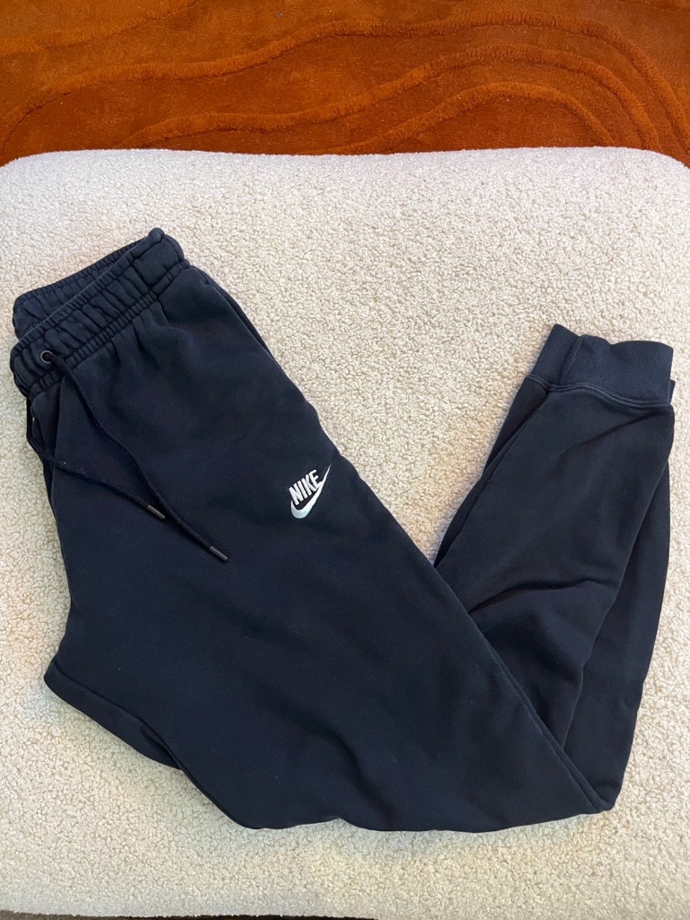Nike Black Jogger Sweatpants with White Logo